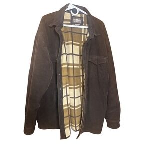 Levi Strauss Corduroy Jacket Lined Button Up‎ Dark Brown Mens Size XXL